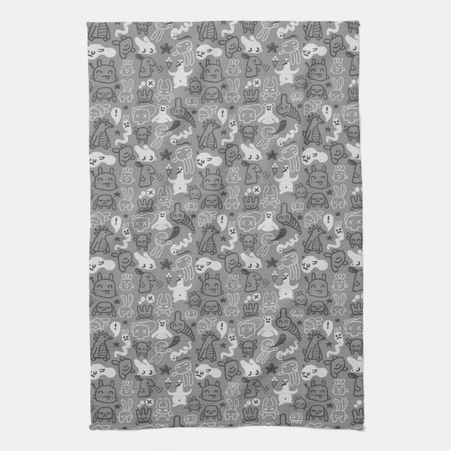 Linge De Cuisine illustration de motif de griffonnages (Vertical)