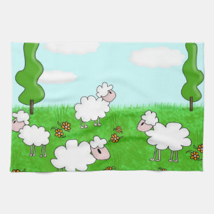 Linge De Cuisine Illustration de moutons mignons pour enfants