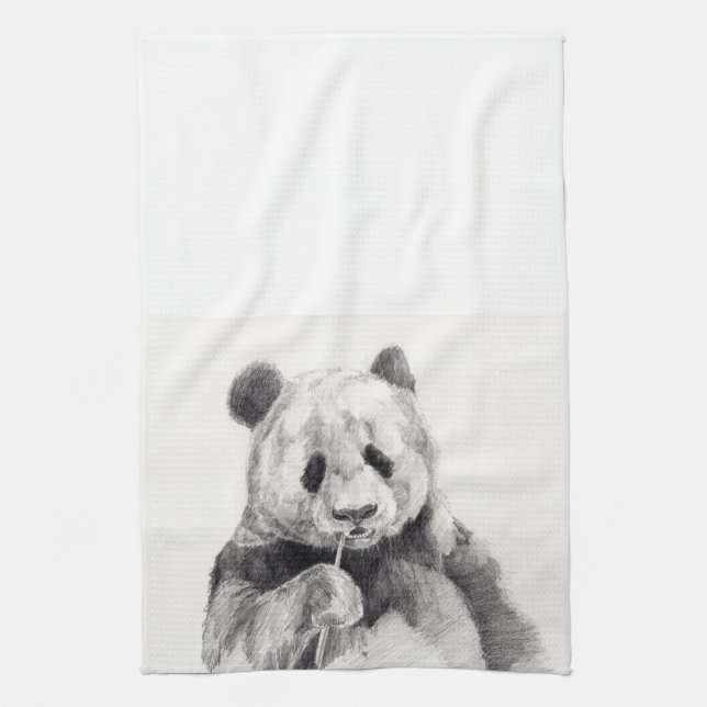 Linge De Cuisine Illustration de Panda blanc et noir (Vertical)