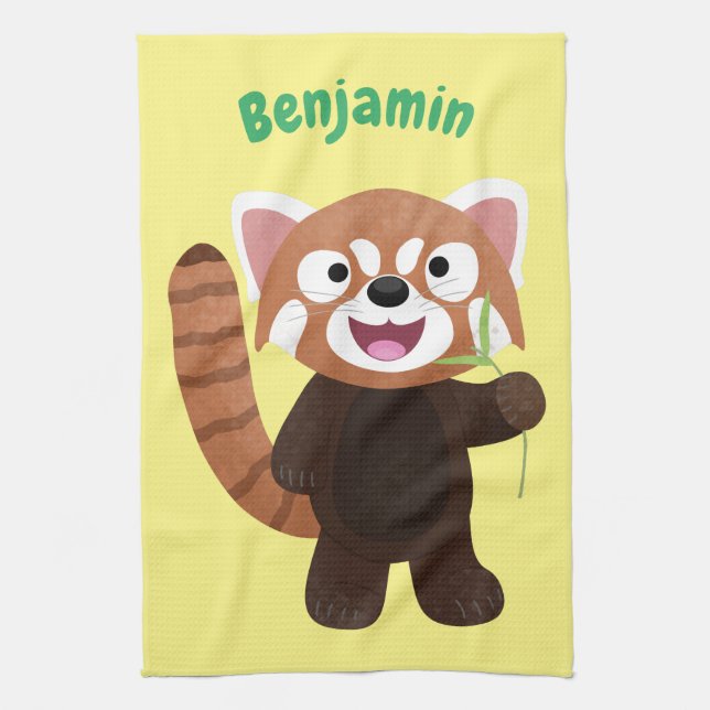 Linge De Cuisine Illustration de panda rouge mignon (Vertical)