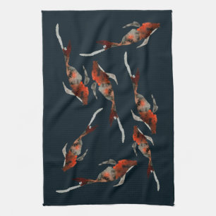 Linge De Cuisine Illustration de poisson koi aquarelle