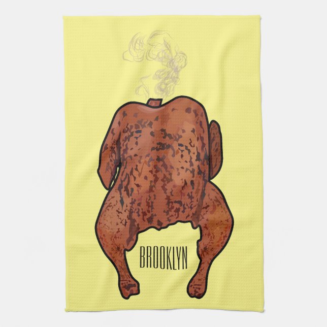 Linge De Cuisine Illustration de poulet rôti (Vertical)