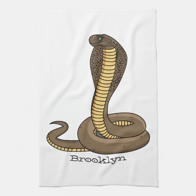 Linge De Cuisine Illustration de serpent à cobra Brown (Vertical)