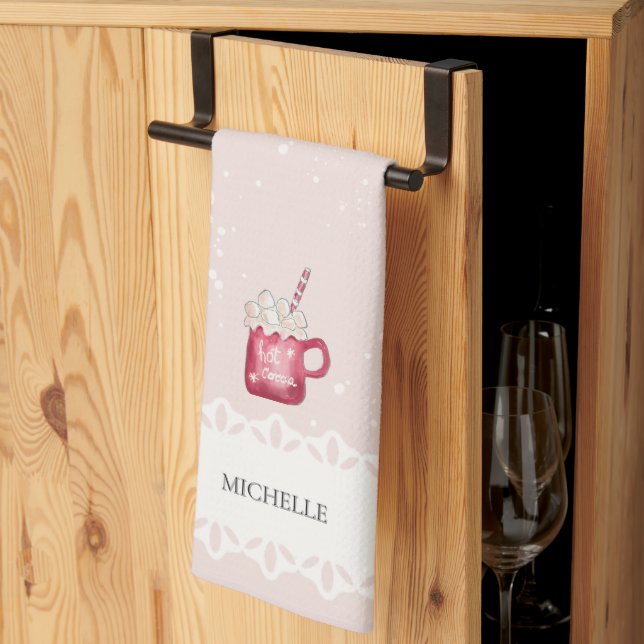 Linge De Cuisine Illustration de vacances de cacao chaud mignon (Pliage en tiers)