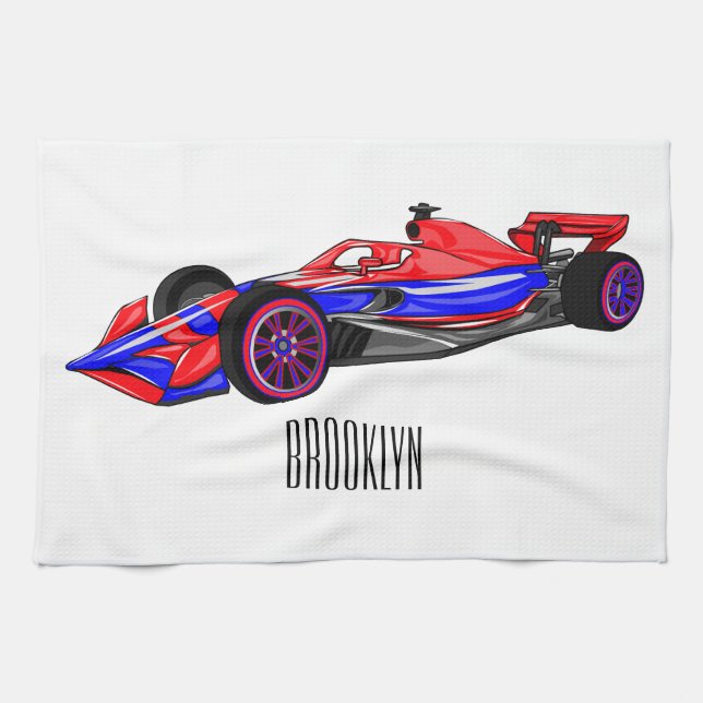 Linge De Cuisine Illustration de voiture de course professionnelle (Horizontal)