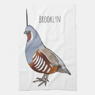 Linge De Cuisine Illustration d'oiseau de caille de montagne
