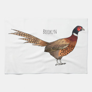 Linge De Cuisine Illustration d'oiseau faisan à cou circulaire