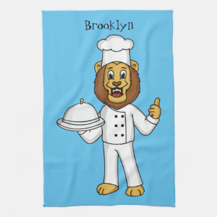 Linge De Cuisine Illustration du chef mignon lion