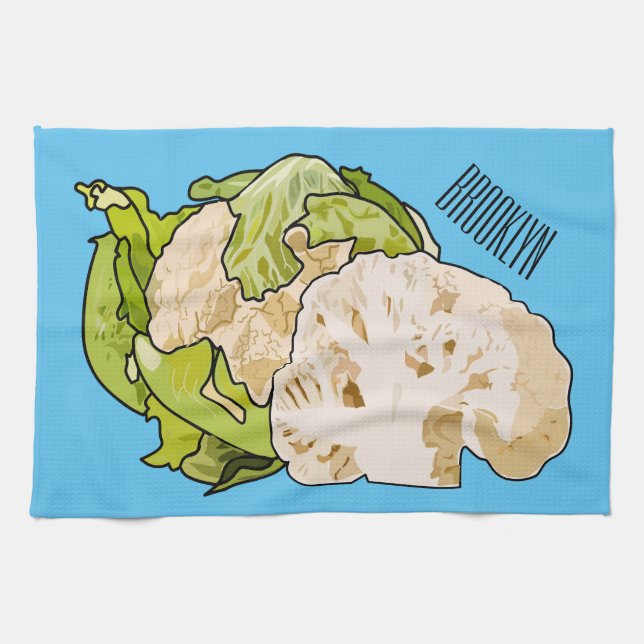 Linge De Cuisine Illustration du chou-fleur (Horizontal)