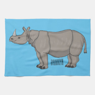 Linge De Cuisine Illustration du rhinocéros de Javan