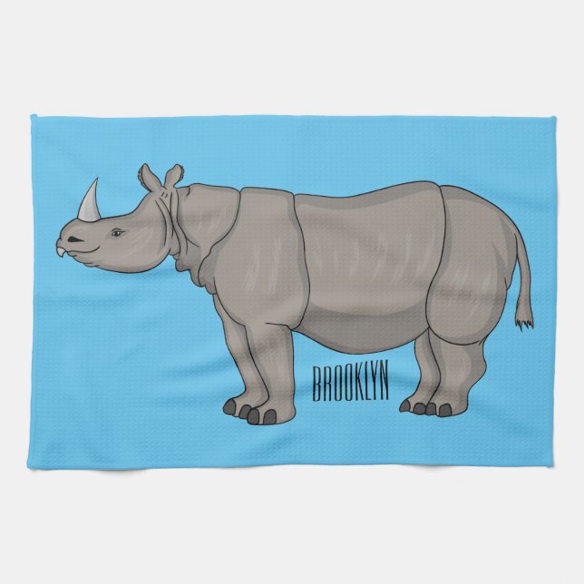 Linge De Cuisine Illustration du rhinocéros de Javan (Horizontal)