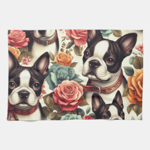 Linge De Cuisine Illustration du Terrier de Boston