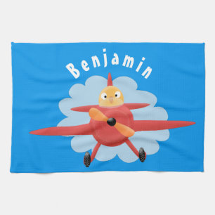 Linge De Cuisine Illustration d'un avion rouge volant mignon