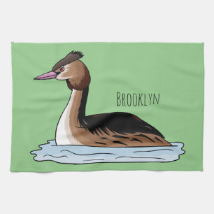 Linge De Cuisine Illustration d'un grand oiseau de grèbe huppé
