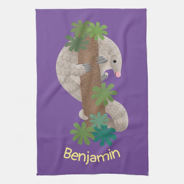 Linge De Cuisine Illustration d'une anteure de pangolin mignonne (Vertical)