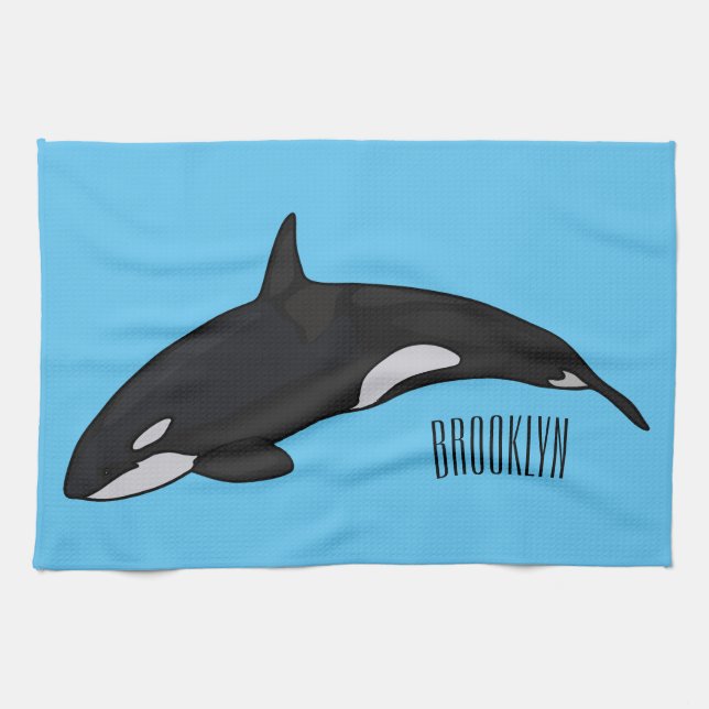 Linge De Cuisine Illustration d'une baleine tueuse (Horizontal)