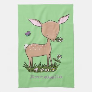 Linge De Cuisine Illustration d'une jolie dessin de cerf de bébé he