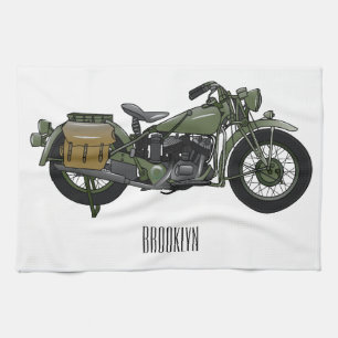 Linge De Cuisine Illustration d'une moto de croiseur militaire