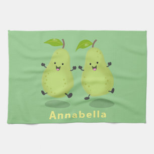 Linge De Cuisine Illustration d'une paire de poires mignonne