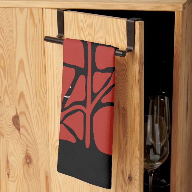 Linge De Cuisine Illustration florale d'art (Pliage en tiers)