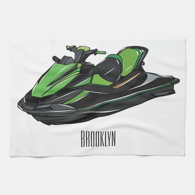 Linge De Cuisine Illustration Jet ski (Horizontal)