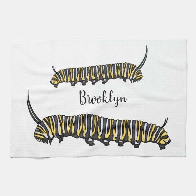 Linge De Cuisine Illustration Monarch caterpillar (Horizontal)