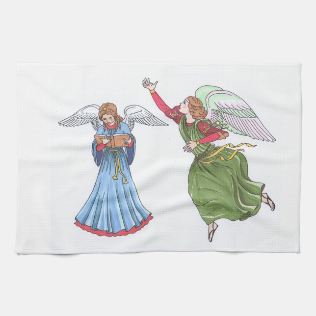 Linge De Cuisine Illustration of Angels (Horizontal)