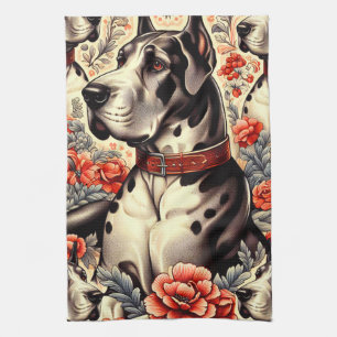 Linge De Cuisine Illustration Retro Great Dane
