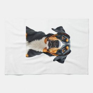 Linge De Cuisine Illustration Rétro Portrait de Chien Coloré Vintag