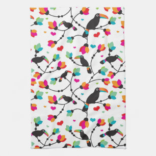 Linge De Cuisine illustration tropicale d'oiseau mignon de toucan