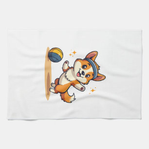 Linge De Cuisine Illustration vectorielle de chien de volleyball Co