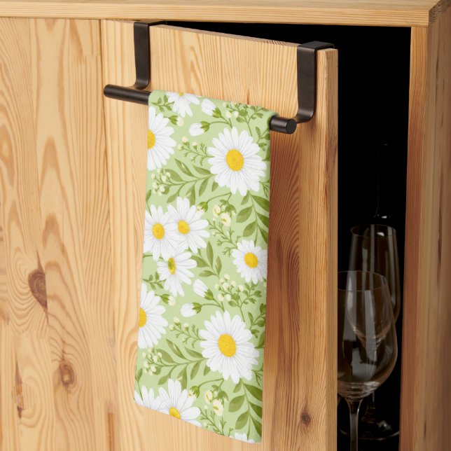 Linge De Cuisine Illustration vectorielle de marguerite printanière (Pliage en tiers)