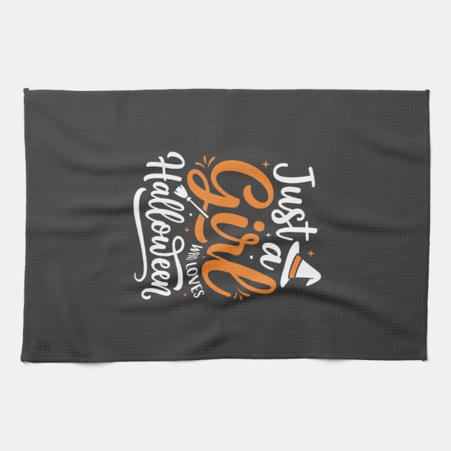 Linge De Cuisine Illustration vectorielle Halloween Juste Une Fille (Horizontal)