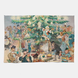Linge De Cuisine Illustration vintage Arbre de Noël de Puck, 1902