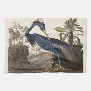 Linge De Cuisine Illustration vintage d'Audubon du héron de Louisia