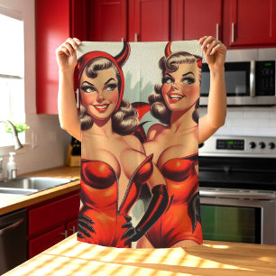 Linge De Cuisine Illustration vintage Devil Girls
