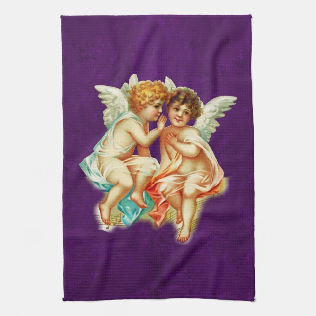 Linge De Cuisine Illustration vintage Ephemera Angel Cherubs (Vertical)