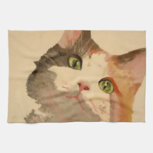 Linge De Cuisine I'm All Ears : Calico Cat Portrait