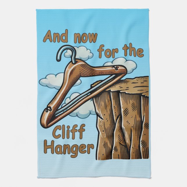 Linge De Cuisine Image amusante de Cliff Hanger avec jeu de mot (Vertical)