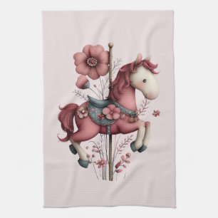 Linge De Cuisine Image de cheval de carrousel fantaisiste