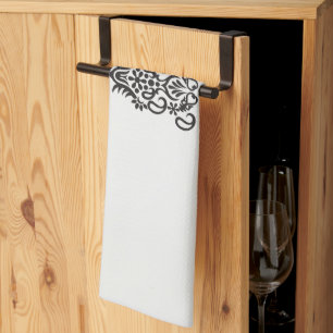 Linge De Cuisine image en noir et blanc d'un design orné