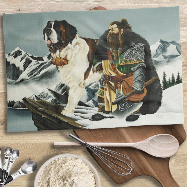Linge De Cuisine Imaginaire nain Saint Bernard Dog (Créateur téléchargé)