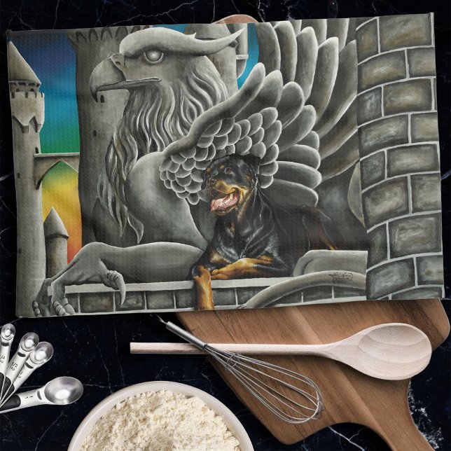 Linge De Cuisine Imaginaire Rottweiler Chien Gargoyle (Créateur téléchargé)