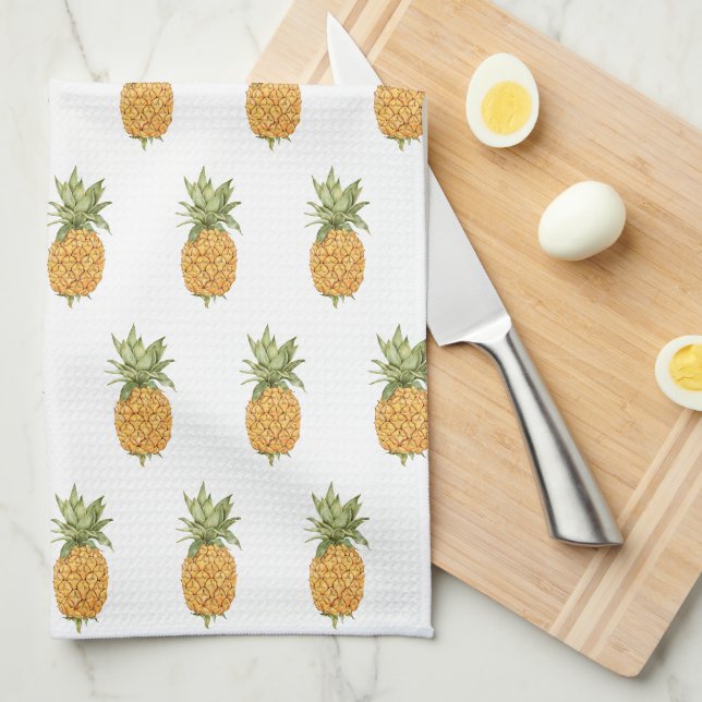 Linge De Cuisine Impression ananas (Quart Plié)