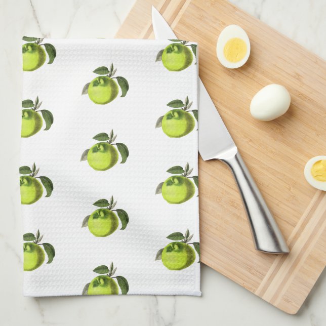 Linge De Cuisine Impression Apple (Quart Plié)