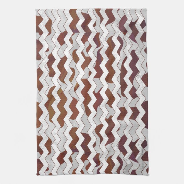 Linge De Cuisine Impression Brown et blanche de vache (Vertical)
