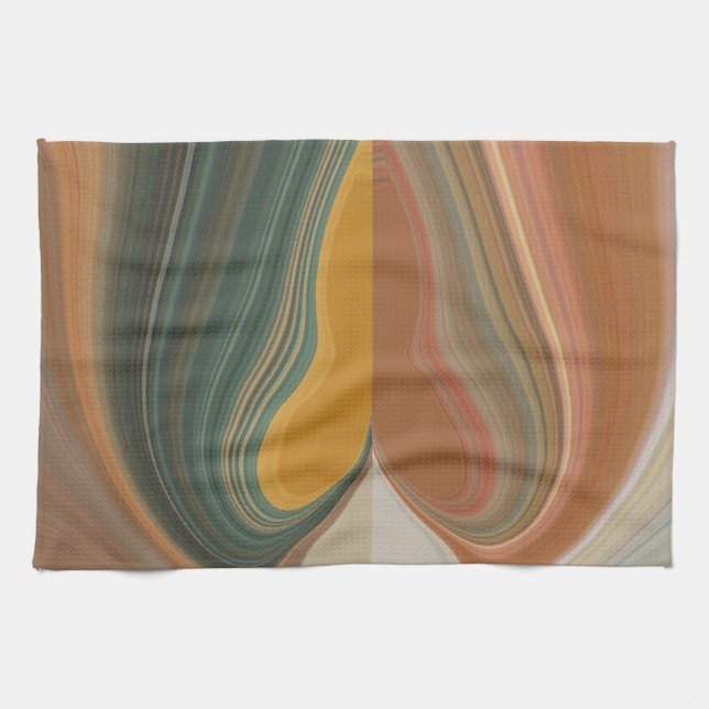 Linge De Cuisine Impression d'art abstrait rétro (Horizontal)
