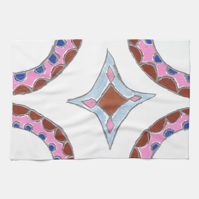 Linge De Cuisine Impression d'art de peinture à l'huile mandala (Horizontal)
