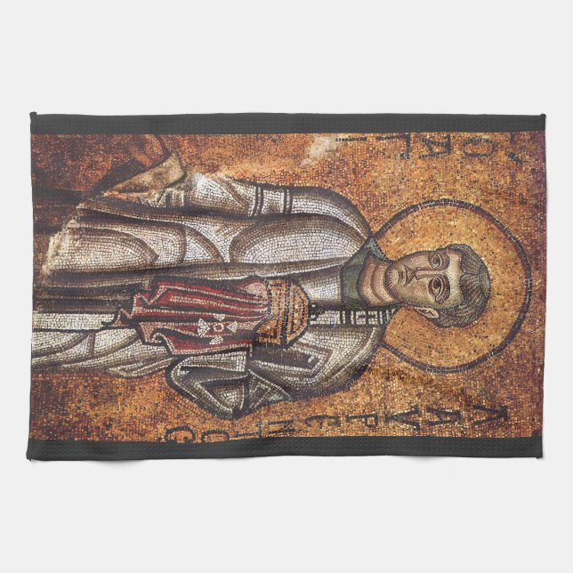 Linge De Cuisine Impression d'art mosaïque orthodoxe Saint-Laurent (Horizontal)