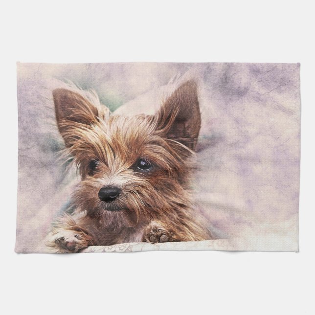 Linge De Cuisine Impression de chien peint (Horizontal)